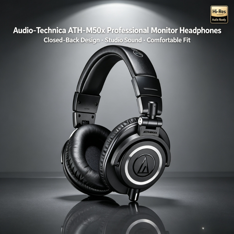 Audio Technica Headphone Ath-M50X - Audio-Technica ATH-M50X, Headphone Monitor Studio Profesional
